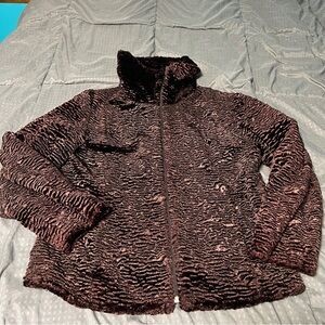 Utex Brown Textured Jacket Coat Full Zip Women's Size Medium
